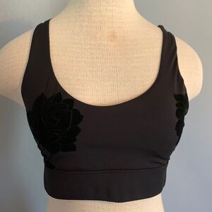 3-$30 Zyia Active black large sports bra with flower detail